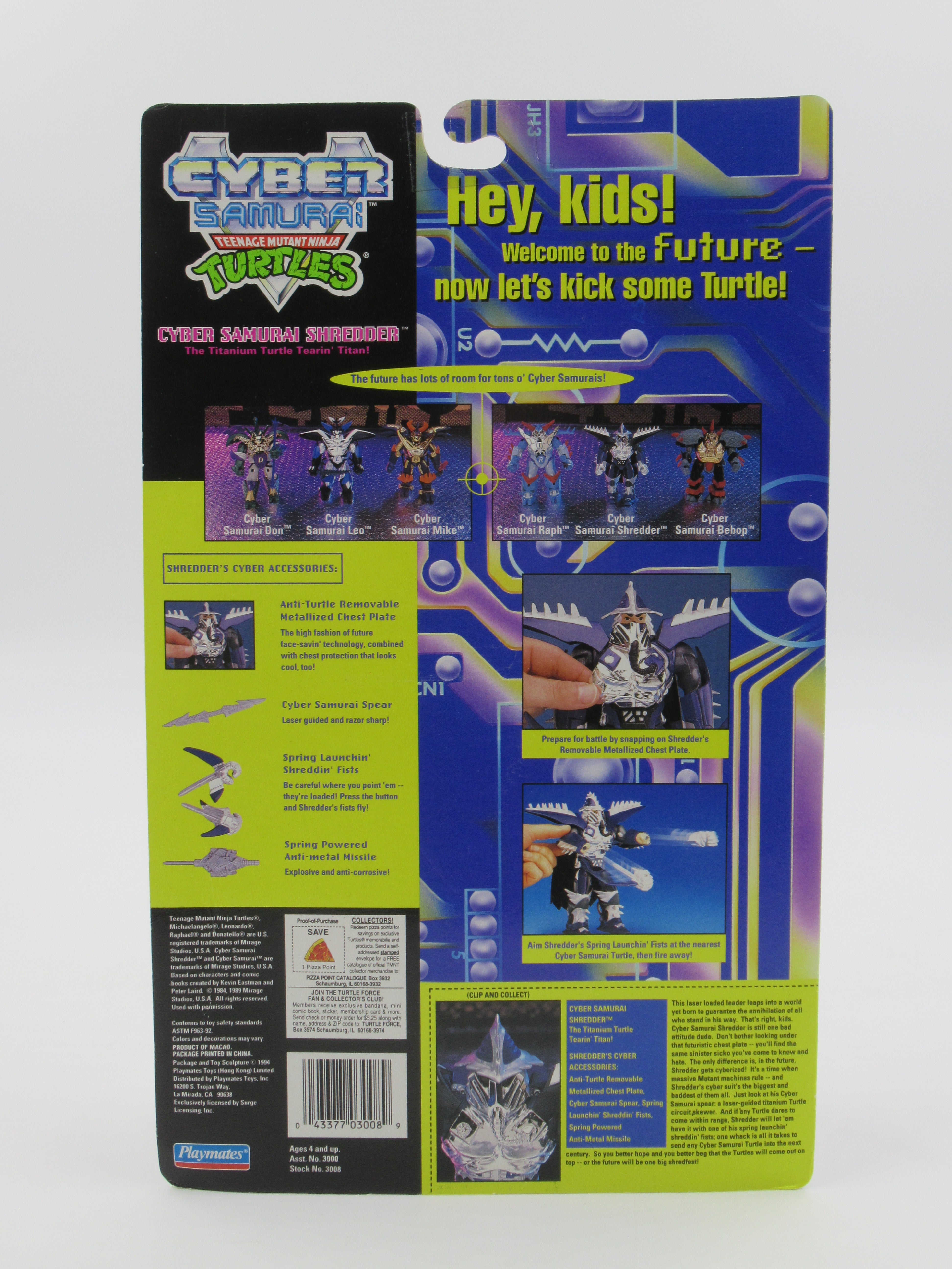 Teenage Mutant Ninja Turtles Cyber Samurai Shredder (Black Weapons) 5.5" Figure TMNTs - Playmates (1994)